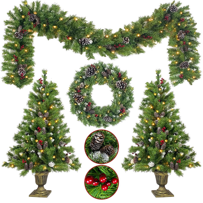 4-Piece: Artificial Christmas Tree Set by DailySale