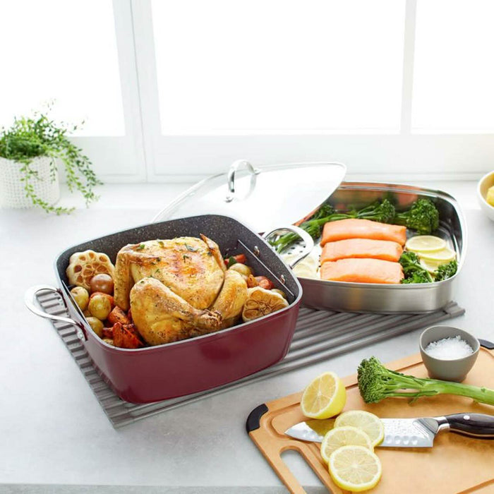 4-Piece: Curtis Stone Dura-Pan Chef Square Saute Set (Refurbished) by DailySale