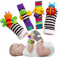 4-Piece: Cute Animal Soft Baby Socks Toys Wrist Rattles Set by DailySale