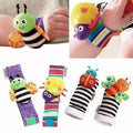 4-Piece: Cute Animal Soft Baby Socks Toys Wrist Rattles Set by DailySale