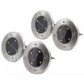 4-Piece: Disk Solar Powered Path Lawn Lights by DailySale