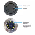 4-Piece: Disk Solar Powered Path Lawn Lights by DailySale