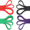4-Piece: Exercise Bands Latex Resistance elastic Band -Pull Up Assist Bands Fitness by DailySale