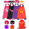 4-Piece: Kids Dress Up Superhero Capes Set and Slap Bracelets for Girls by DailySale