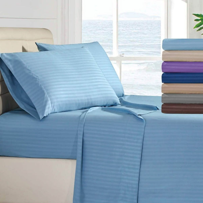 4-Piece: Lux Decor Collection Stripe Sheet Set by DailySale
