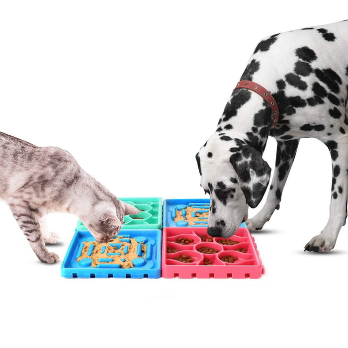 4-Piece: Pet Slow Feeder and Licking Tray Set by DailySale