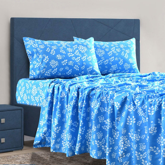 4-Piece Set: Floral Sheets Set Hypoallergenic Microfiber Ultra Soft Bed Sheets by DailySale