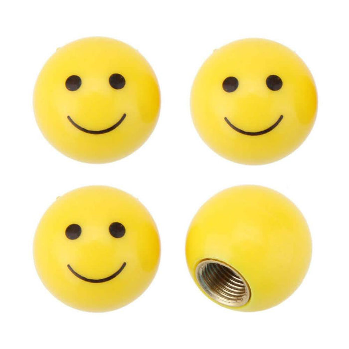 4-Piece Set: Smiley Face Bike Valve Covers by DailySale
