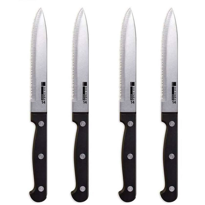 4-Piece Set: Steak Knife Set Stainless-Steel Serrated Blades by DailySale