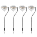 4-Piece: Solar Diamond LED Light Pathway Stake Decorative Lamp by DailySale