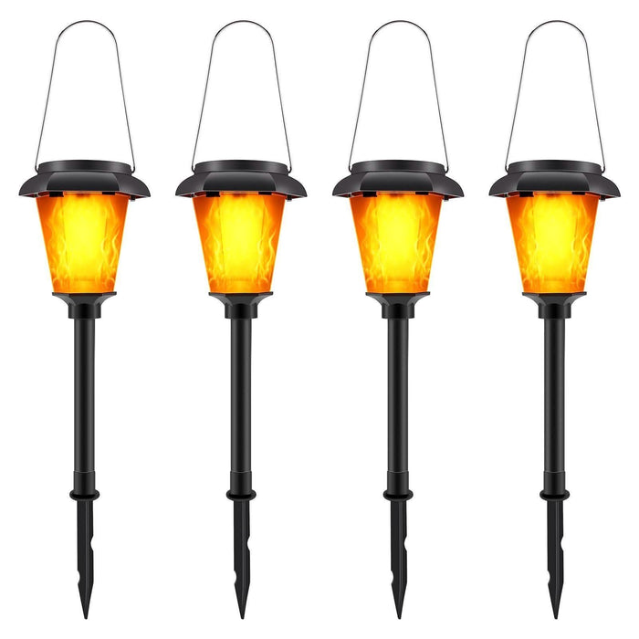 4-Piece: Solar Torch Outdoor Light with Flickering Flame by DailySale