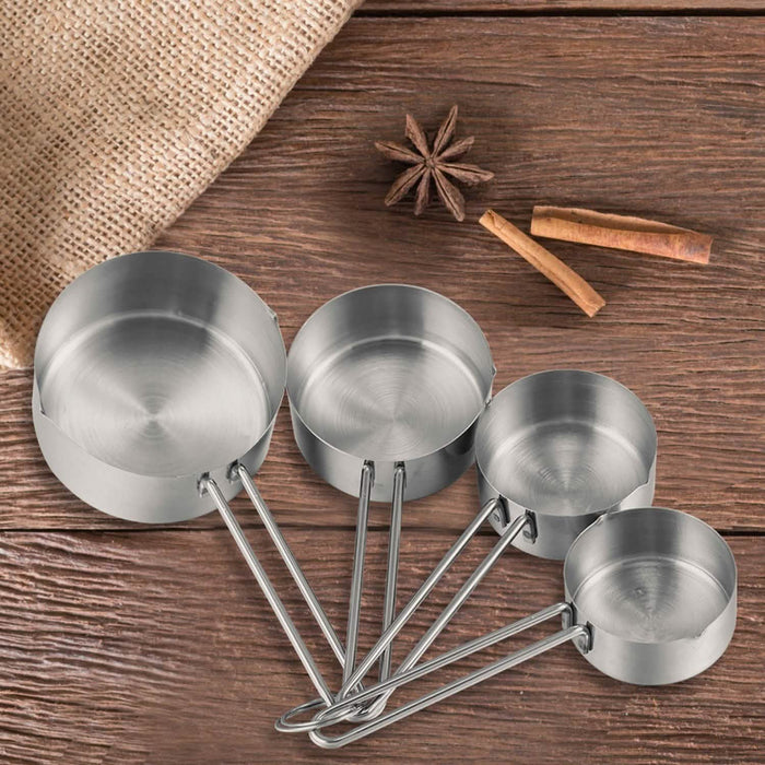 4-Piece: Stainless Steel Measuring Cups Stackable Kitchen Spoons Set by DailySale