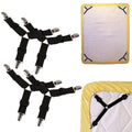 4-Piece: Triangle Bed Sheet Holder Fastener Grippers Clips Suspender Strap by DailySale