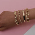 4-Piece: Women Adjustable Boho Chain Bracelets Set by DailySale
