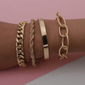 4-Piece: Women Adjustable Boho Chain Bracelets Set by DailySale