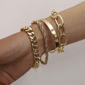 4-Piece: Women Adjustable Boho Chain Bracelets Set by DailySale