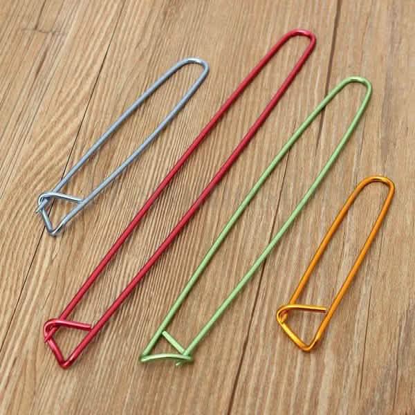 4-Pieces: Aluminum Stitch Holders Pins Knit Knitting Needles Crochet Hooks by DailySale
