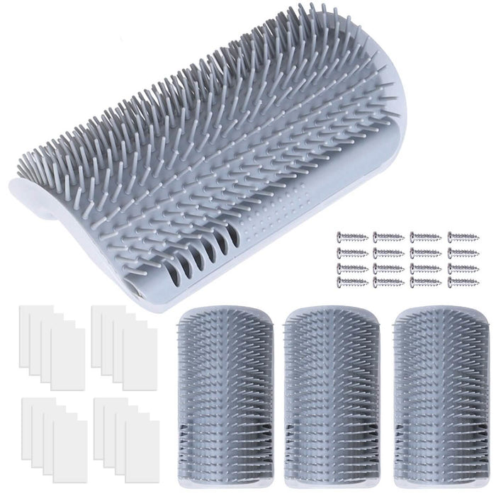 4-Pieces: Cat Self Groomer Soft Silicone Wall Corner Scratcher by DailySale