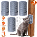 4-Pieces: Cat Self Groomer Soft Silicone Wall Corner Scratcher by DailySale