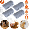 4-Pieces: Cat Self Groomer Soft Silicone Wall Corner Scratcher by DailySale