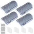 4-Pieces: Cat Self Groomer Soft Silicone Wall Corner Scratcher by DailySale