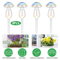 4-Pieces: Clear Glass Plant Watering Globes Iridescent Rainbow Gradient Mushroom by DailySale