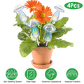 4-Pieces: Clear Glass Plant Watering Globes Iridescent Rainbow Gradient Mushroom by DailySale