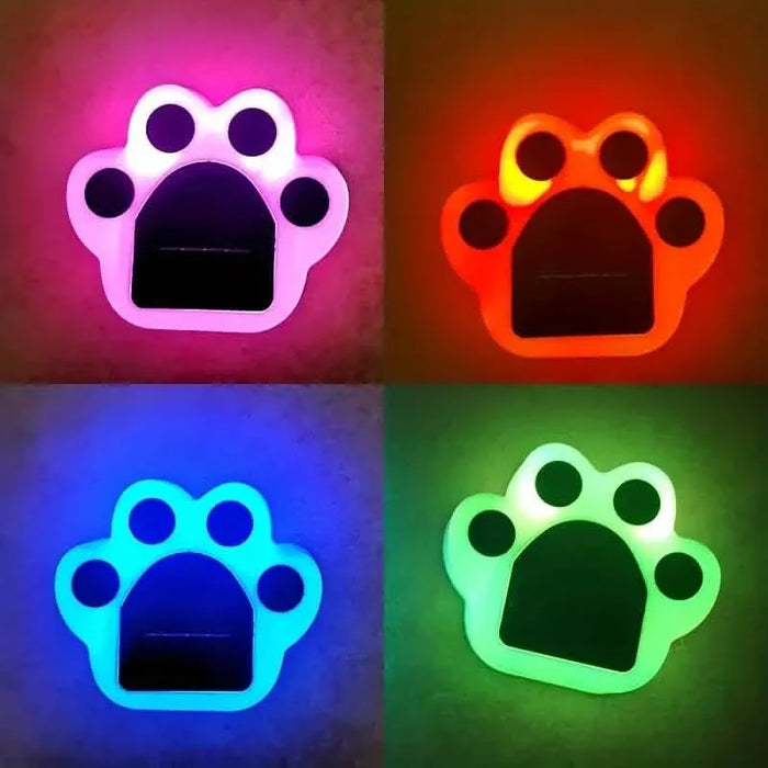 4-Pieces: Cute Paw-Shaped Solar Lawn Lights by DailySale