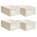 4-Pieces: Foldable Linen Clothing Storage Bin with Visible Clear Window by DailySale