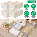 4-Pieces: Foldable Linen Clothing Storage Bin with Visible Clear Window by DailySale