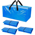 4-Pieces: Reusable Plastic Totes Blue Moving Bin Zippered Storage Bag by DailySale