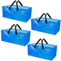 4-Pieces: Reusable Plastic Totes Blue Moving Bin Zippered Storage Bag by DailySale