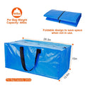 4-Pieces: Reusable Plastic Totes Blue Moving Bin Zippered Storage Bag by DailySale