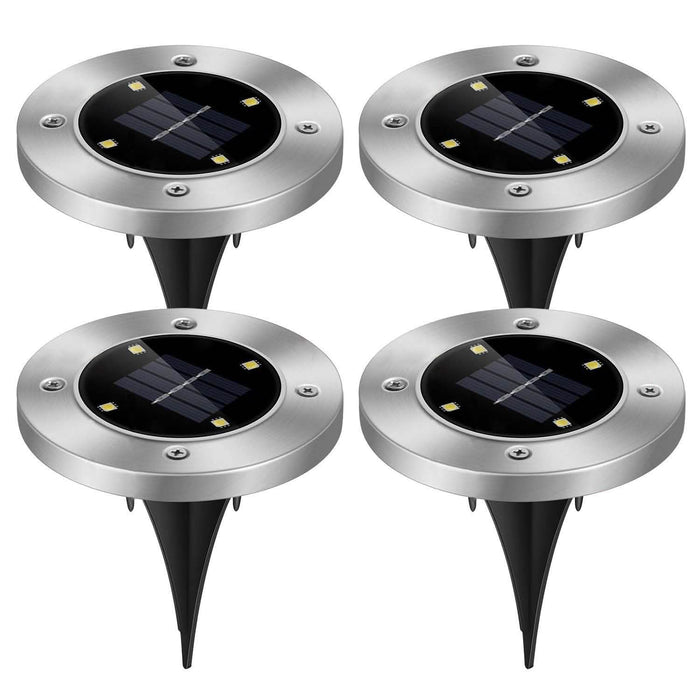 4-Pieces: Solar Waterproof Ground Light by DailySale