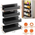 4-Pieces: Spice Rack Strong Magnetic Seasoning Storage Shelf with 8 Removable Hooks by DailySale
