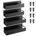 4-Pieces: Spice Rack Strong Magnetic Seasoning Storage Shelf with 8 Removable Hooks by DailySale