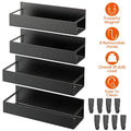 4-Pieces: Spice Rack Strong Magnetic Seasoning Storage Shelf with 8 Removable Hooks by DailySale