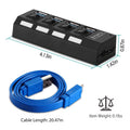 4 Port USB 3.0 Hub High Speed Adapter by DailySale