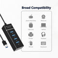 4-Port USB 3.0 USB Splitter with 3ft Extended Cable by DailySale