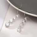4 Row Graduated Crystal Drop Earrings by DailySale