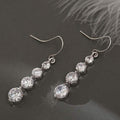 4 Row Graduated Crystal Drop Earrings by DailySale
