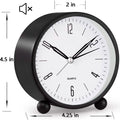 4" Super Silent Non Ticking Analog Alarm Clock with Night Light
