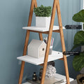4-Tier Bookshelf Wooden Ladder Shelf Wooden Bookcase A- Shaped by DailySale