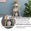 4-Tier Bookshelf Wooden Ladder Shelf Wooden Bookcase A- Shaped by DailySale