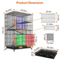 4-Tier Cat Cage with 360° Lockable Wheels, 3 Doors, 3 Ladders and 1 Hammock by DailySale