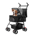 4 Wheels Pet Stroller Foldable with Removable Liner Storage Basket by DailySale