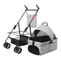4 Wheels Pet Stroller Foldable with Removable Liner Storage Basket by DailySale