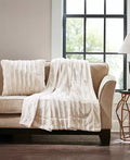 MADISON PARK Duke Ribbed Faux-Fur Decorative Pillow, 20 x 20 by Vanessa Jane