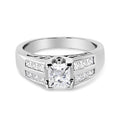 14K White Gold 1 1/4 Cttw Princess Cut Diamond Channel Set Engagement Ring (H-I Color, SI1-SI2 Clarity) - Ring Size 7 by Bids.com