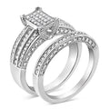 .925 Sterling Silver 3/4 Cttw Prong Set Round Diamond Composite Engagement Ring and Band Set (I-J Color, I3 Clarity) - Size 6.5 by Bids.com